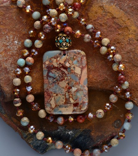 Bohemia Necklaces Natural Stones Crystal with Semi