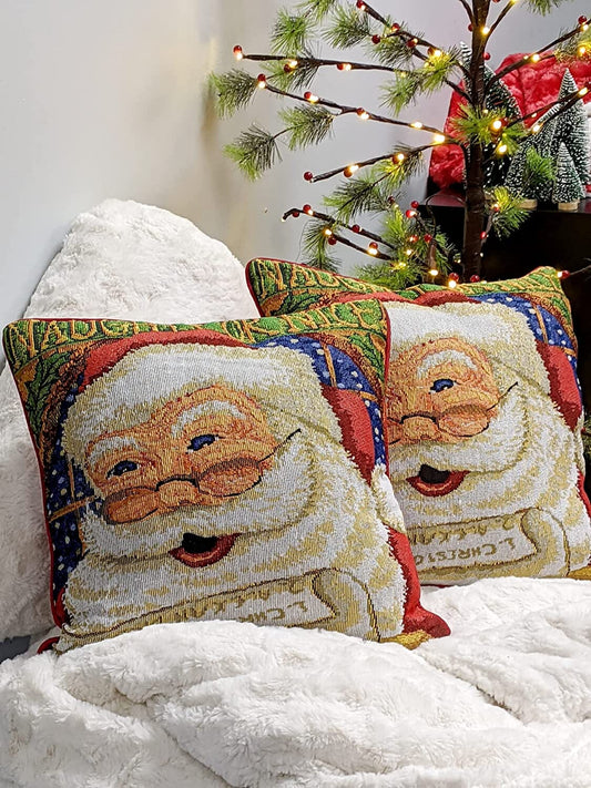 DaDa Bedding Naughty or Nice Santa Claus Christmas Woven Tapestry